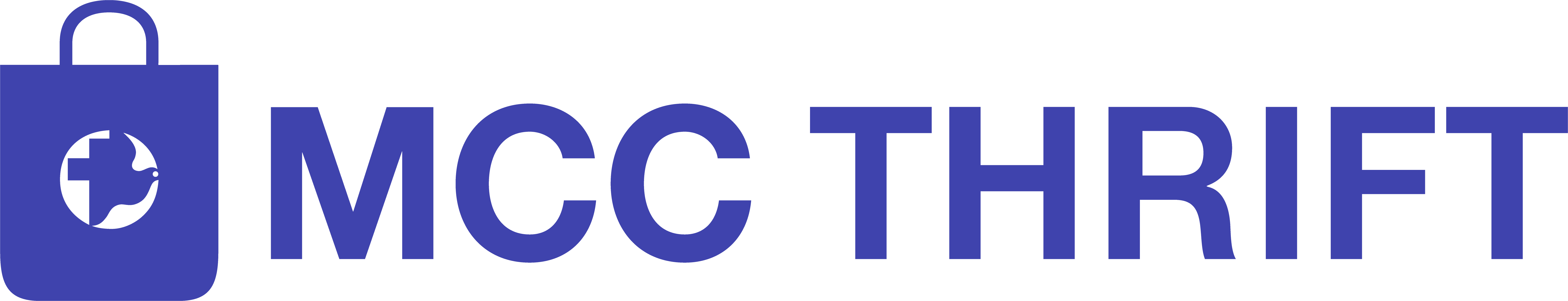 Logo reads "MCC Thrift" with blue bag icon.